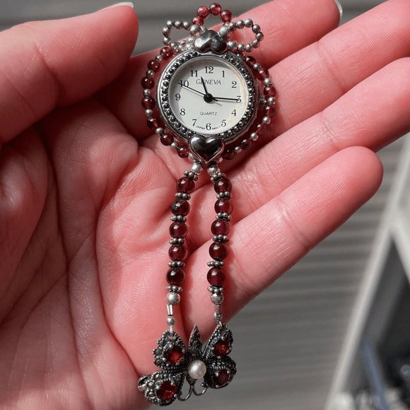 Sterling Silver Geneva Watch Brooch - Picture 1 of 4